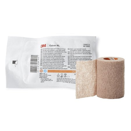 3M Coban LF - Cohesive Bandage 3 Inch X 5 Yard Standard Compression Self-adherent Closure Tan Sterile - 2083S