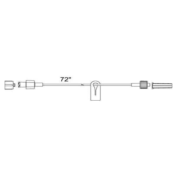 Smiths Medical ASD Iv Extension Set 72" Male/Female Luer Lock Adapter 50/Ca - 537235C