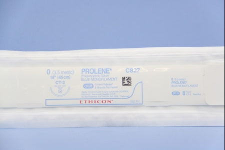 Prolene - Suture with Needle Nonabsorbable Uncoated Blue Suture Monofilament Polypropylene Suture Size 0 18 Inch Suture 1-Needle 26 mm Length 1/2 Circle Taper Point Needle - C827G