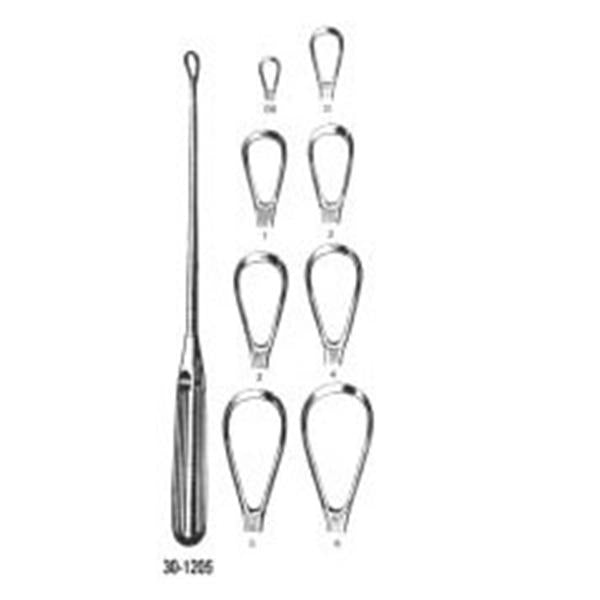 Miltex-Integra Curette Uterine Greene 11" #4 Serrated/Malleable Shank Blunt Blade Tip Ss Ea - 30-1255-4