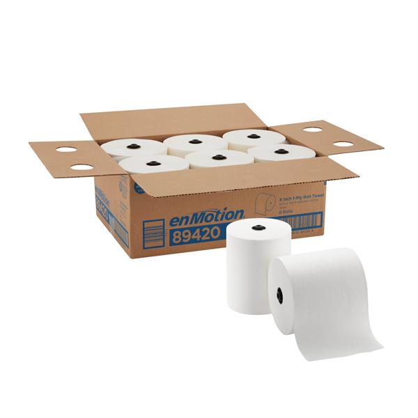 Georgia Pacific Towel Roll Touchless Enmotion 8.25 In X 700 In White Individual Poly Bags 6Rl/Ca - 89420