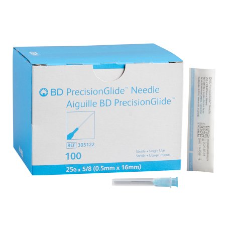 PrecisionGlide - Hypodermic Needle NonSafety 25 Gauge 5/8 Inch Length Regular Wall - 305122