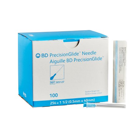 PrecisionGlide - Hypodermic Needle NonSafety 25 Gauge 1-1/2 Inch Length Regular Wall - 305127