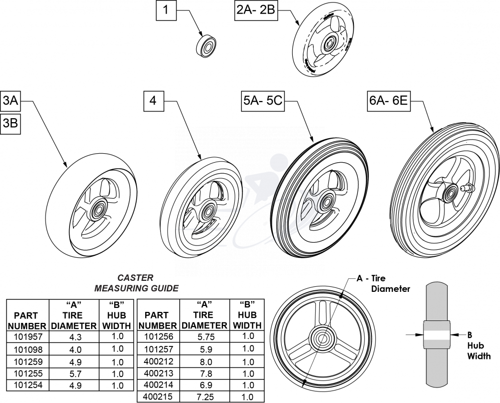 Sunrise Medical - Wheelchair Caster For Wheelchair - 400214