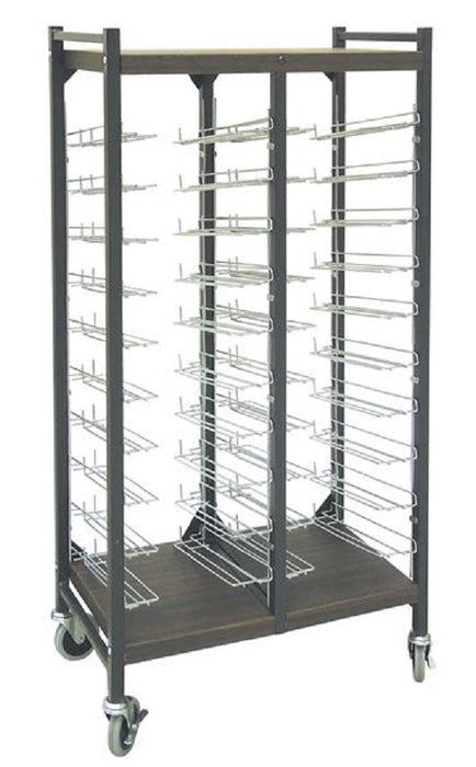 Omnimed Horizontal Open Style Chart Rack (Wired Dividers 1-4 Tier), Beige