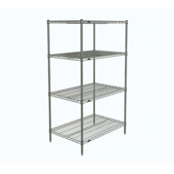 Metro Crash Super Erecta Industrial Wire Shelving Starter Unit - Chrome - Silver