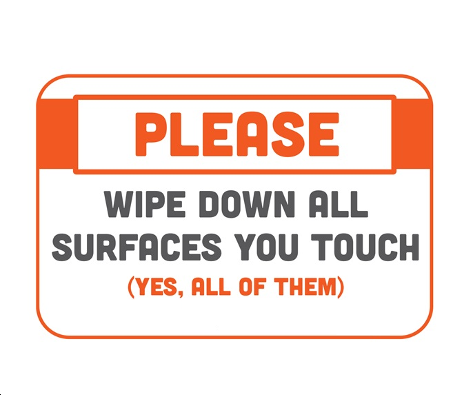 BeSafe Messaging Commercial Wall Decals - Orange & White, 6" x 9", Pack of 3