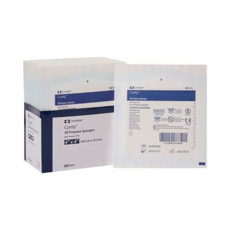 Curity - Nonwoven Sponge Polyester / Rayon 4-Ply 4 X 4 Inch Square Sterile - 8044--