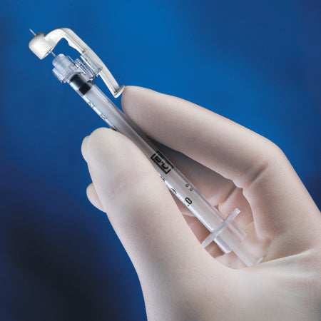 Becton Dickinson SafetyGlide Insulin Syringe with Needle 0.3 mL 29 Gauge 1/2 Inch Attached Needle Safety Slide Needle - 305935