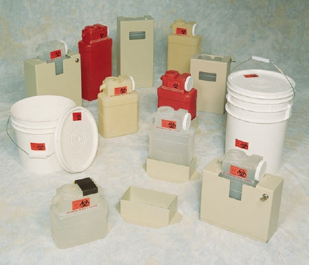 Post Medical Leaktight Sharps Container 2.5 Gallon Translucent Red Screw Lid - 1101-LPR