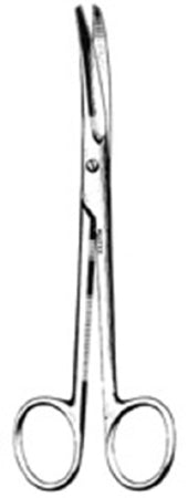 Miltex Miltex Dissecting Scissors Serratex-Mayo 6-3/4 Inch Length OR Grade Stainless Steel (German) NonSterile Finger Ring Handle Curved Blade Blunt/Blunt - 5-134