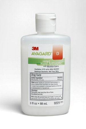 3M Avagard D Hand Sanitizer 3 oz. Ethyl Alcohol Gel Bottle - 9221 Each