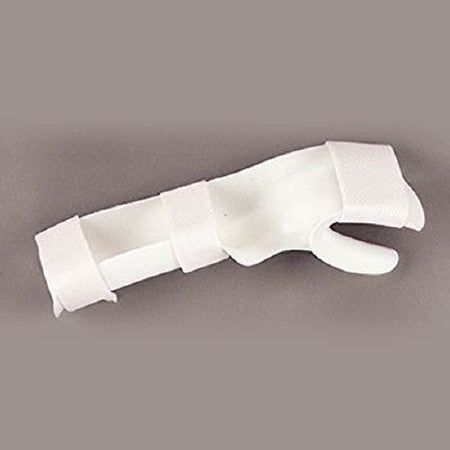 Rolyan - Functional-Position Hand Splint with Strapping Preformed Thermoplastic Left Hand White Medium - A3123