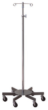 McKesson - Infusion Pump Stand Floor Stand 4-Hook 6-Leg, 3 Inch Rubber Wheel, Ball-Bearing Casters, 26 Inch Diameter Epoxy-Coated Steel Base - 81-43409