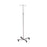 McKesson - IV Stand Floor Stand 2-Hook 4-Leg, Rubber Wheel, Ball-Bearing Casters, 22 Inch Epoxy-Coated Steel Base - 81-43403