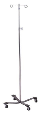 McKesson McKesson IV Stand Floor Stand 4-Hook 4-Leg, Rubber Wheel, Ball-Bearing Casters, 22 Inch Epoxy-Coated Steel Base - 81-43406