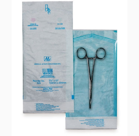 Medical Action Industries Tyvek Sterilization Pouch EO Gas / Steam 12 X 18 Inch Transparent / White Self Seal - 663