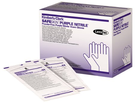 O&M Halyard Inc Purple Nitrile Exam Glove Medium Sterile Pair Nitrile Standard Cuff Length Textured Fingertips Purple Chemo Tested - 55092