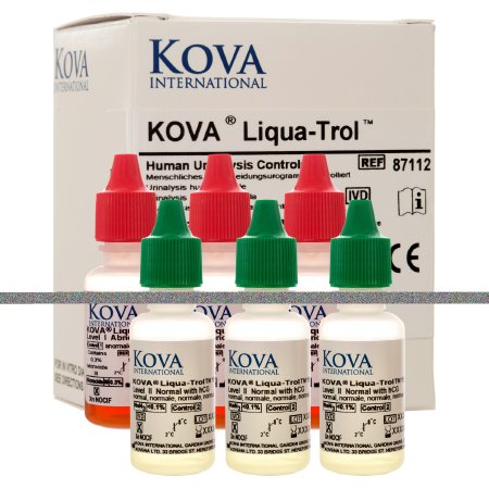 Kova Liqua-Trol - Urinalysis Control Urine Dipstick Testing Abnormal Level / Normal Level with hCG 6 X 15 mL - 87112
