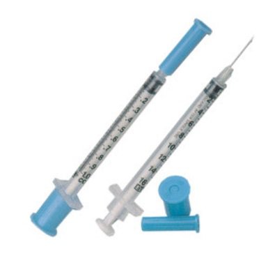 ExelInt - Tuberculin Syringe with Needle 1 mL 26 Gauge 1/2 Inch Regular Wall NonSafety - 26043