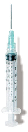 ExelInt - Syringe with Hypodermic Needle 3 mL 22 Gauge 1-1/4 Inch Regular Wall NonSafety - 26103