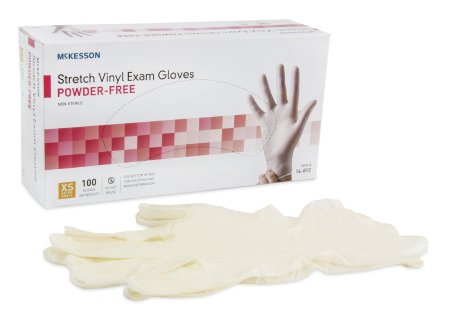 McKesson McKesson Exam Glove X-Small NonSterile Stretch Vinyl Standard Cuff Length Smooth Ivory Not Chemo Approved - 14-812