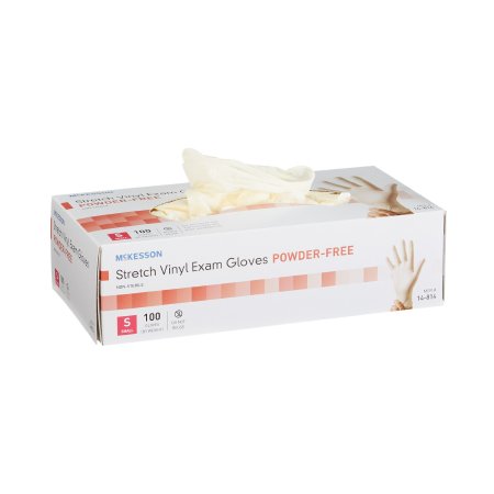 McKesson - Exam Glove Small NonSterile Stretch Vinyl Standard Cuff Length Smooth Ivory Not Chemo Approved - 14-814