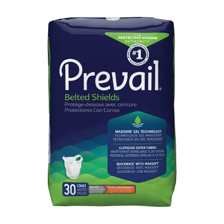 First Quality Prevail Belted Shields Adult Incontinent Belted Undergarment Pull On One Size Fits Most Disposable Light Absorbency - PV-324