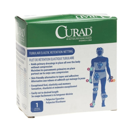 Curad - Elastic Net Retainer Dressing Tubular Rayon / Polyester Knit 12 Inch X 25 Yard Size 5 White Average Arm / Small Leg / Knee NonSterile - NONNET05