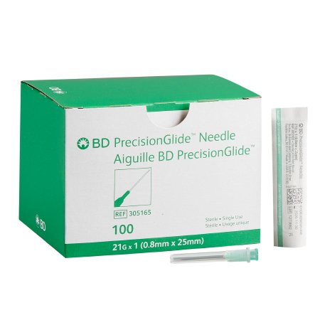 PrecisionGlide - Hypodermic Needle NonSafety 21 Gauge 1 Inch Length Thin Wall - 305165