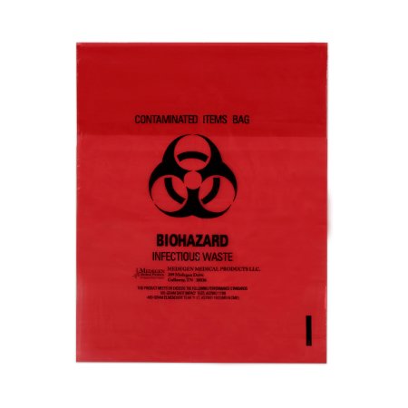 Medegen Medical Products - Biohazard Waste Bag 1 to 3 gal. Red Bag Polyethylene 11 X 14 Inch - 50-42