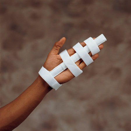 Deroyal Finger Splint  Medium Hook And Loop Closure Left Or Right Hand White - 9166-02