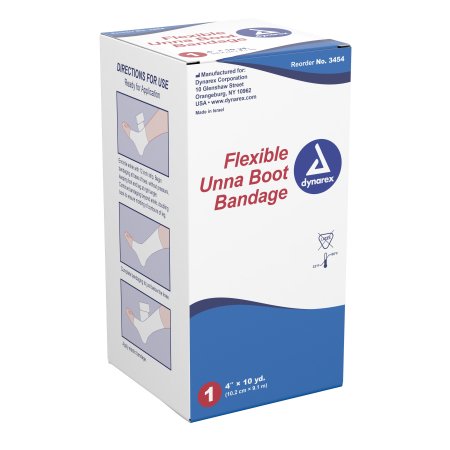 Dynarex - Unna Boot 4 Inch X 10 Yard Gauze Zinc Oxide NonSterile - 3454