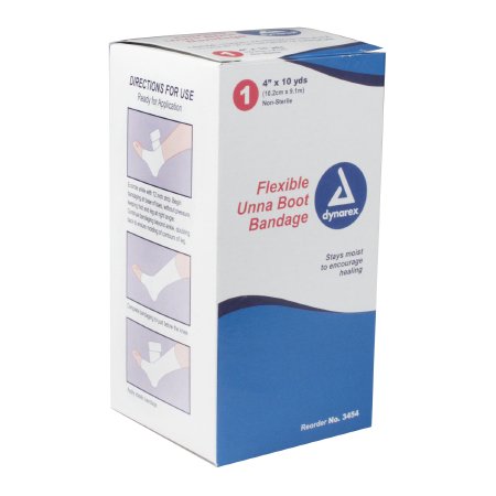Dynarex Unna Boot Bandage 4 Inch X 10 Yard Zinc Oxide Paste NonSterile - 3454