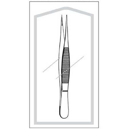 Sklar Econo Splinter Forceps 4-1/2 Inch Floor Grade Stainless Steel Sterile NonLocking Thumb Handle Straight Fine Point Tips - 96-2410