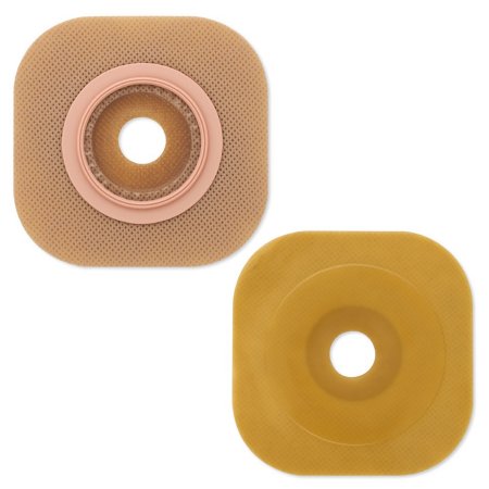 FlexWear - Ostomy Barrier Trim to Fit, Standard Wear Without Tape 44 mm Flange Green Code System Hydrocolloid Up to 1-1/4 Inch Opening - 15202