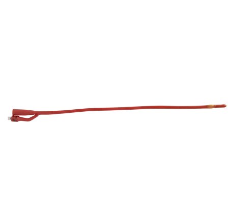 Bardex Lubricath - Foley Catheter 2-Way Council Tip 5 cc Balloon 18 Fr. Red Rubber - 0196L18