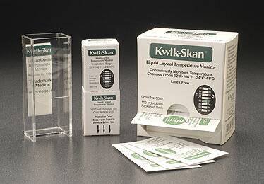 Kwik-Skan - Single Patient Forehead Thermometer 34 to 41 °C / 92 to 106 °F Line Indicator Display - 5030