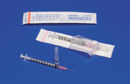 Cardinal Monoject Tuberculin Syringe with Needle 1 mL 26 Gauge 3/8 Inch Detachable Needle Without Safety - 8881501178