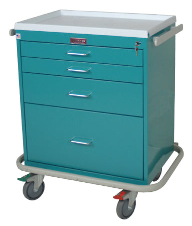 Harloff Mobile Treatment Cabinet Steel 35 H X 32 W X 22 D Inch 4 Drawers Beige - 6350