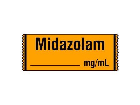 Shamrock - Drug Label Anesthesia Label MIDAZOLAM / _____ mg / mL Orange 1/2 X 1 Inch - SA-212