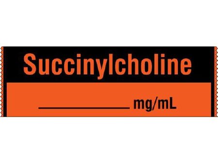 Shamrock - Drug Label Anesthesia Label Succinylcholine_mg/mL Fluorescent Red 1/2 X 1 Inch - SA-226