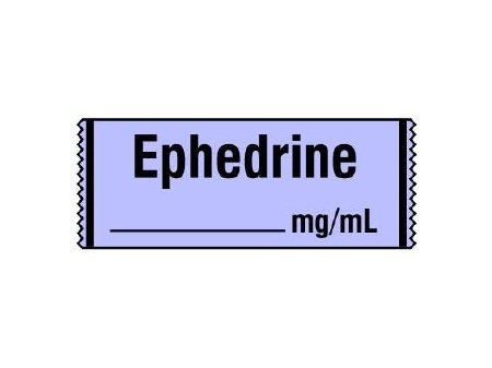 Shamrock - Drug Label Anesthesia Label EPHEDRINE / _____ mg / mL Purple 1/2 X 1 Inch - SA-282