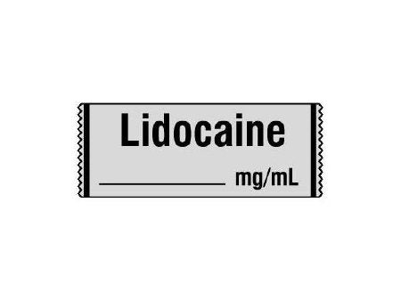 Shamrock - Drug Label Anesthesia Label LIDOCAINE / _____ mg / mL Gray 1/2 X 1 Inch - SA-300