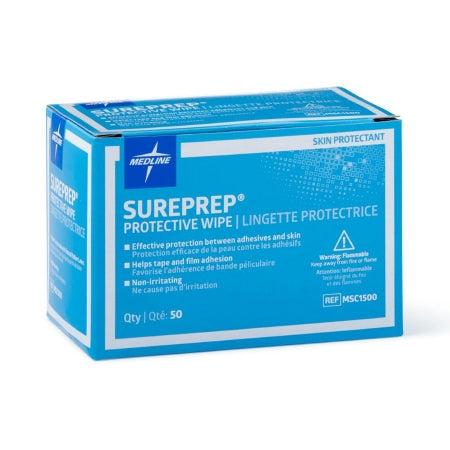 Sureprep - Skin Barrier Wipe 40 to 80% Strength Isopropyl Alcohol Individual Packet NonSterile - Medline - MSC1500