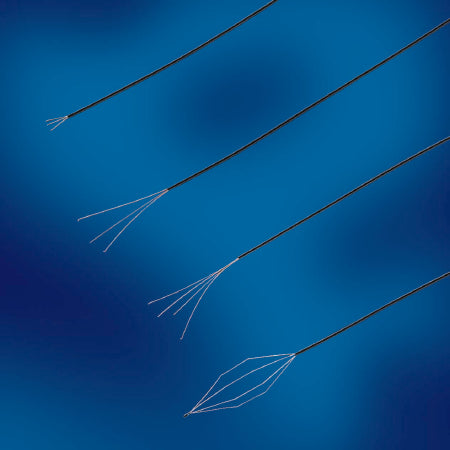 HALYARD* - Foreign Body Grasping Forceps Halyard* 240 cm Coated Stainless Steel Sterile NonLocking Three Ring Handle Straight 4 Prong - 60616