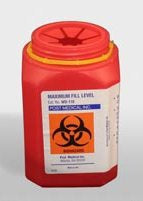 Post Medical Sharps Container 1-Piece 1 Quart Red Vertical Entry Lid - WD-110
