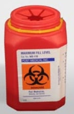 Post Medical Sharps Container 1-Piece 1.5 Quart Red Vertical Entry Lid - WD-150