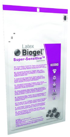 Biogel Super-Sensitive - Surgical Glove Size 6 Sterile Pair Latex Extended Cuff Length Smooth Straw Not Chemo Approved - 82560