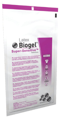 Biogel Super-Sensitive - Surgical Glove Size 7 Sterile Pair Latex Extended Cuff Length Smooth Straw Not Chemo Approved - 82570